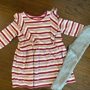 2T Gymboree Striped Dress With Leggings